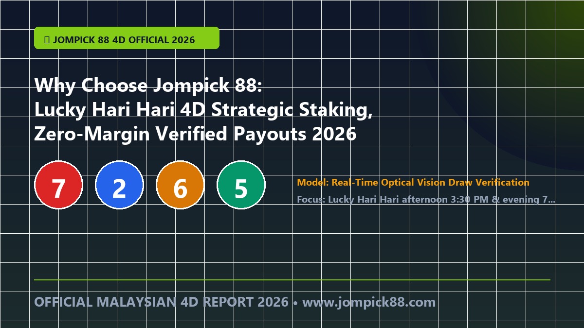 Why Choose Jompick 88: Lucky Hari Hari 4D Direct Draw Telemetry, Transparent Paytables & Instant Ringgit Settlement 2026